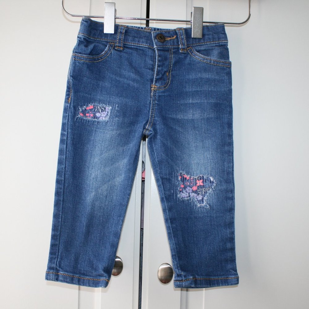 4/$20 OshKosh baby girl distressed jeans 12 months